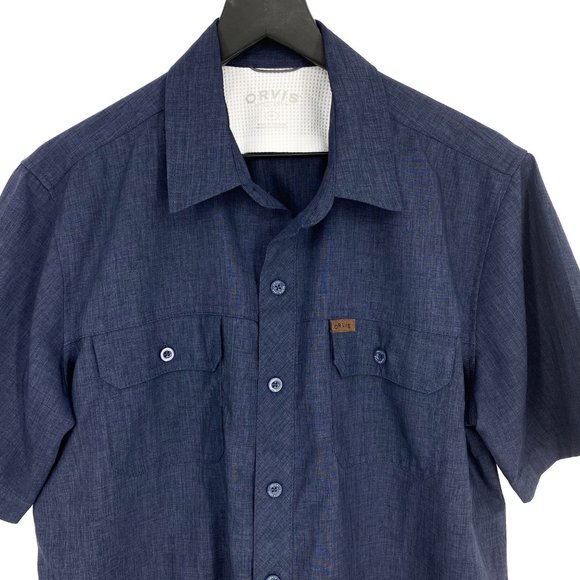 ORVIS Classic Collection Blue Heather Button Up Shirt - Picture 6 of 16
